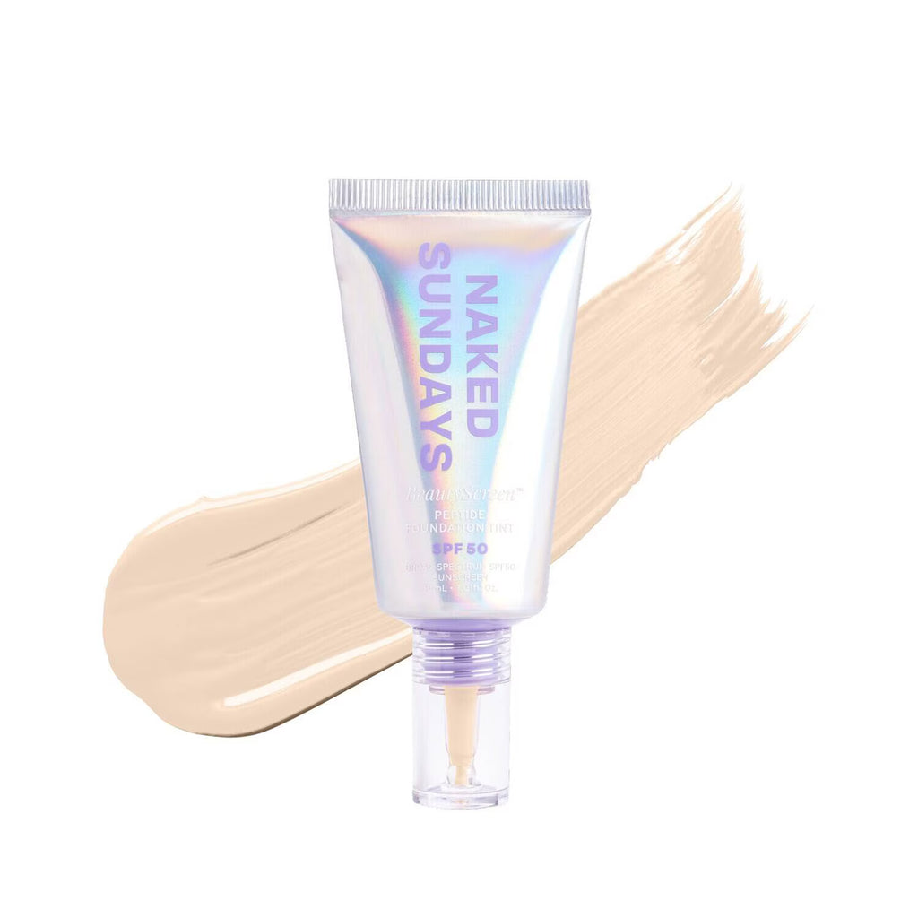 Naked Sundays skincare product with a swatch of cream on a white background