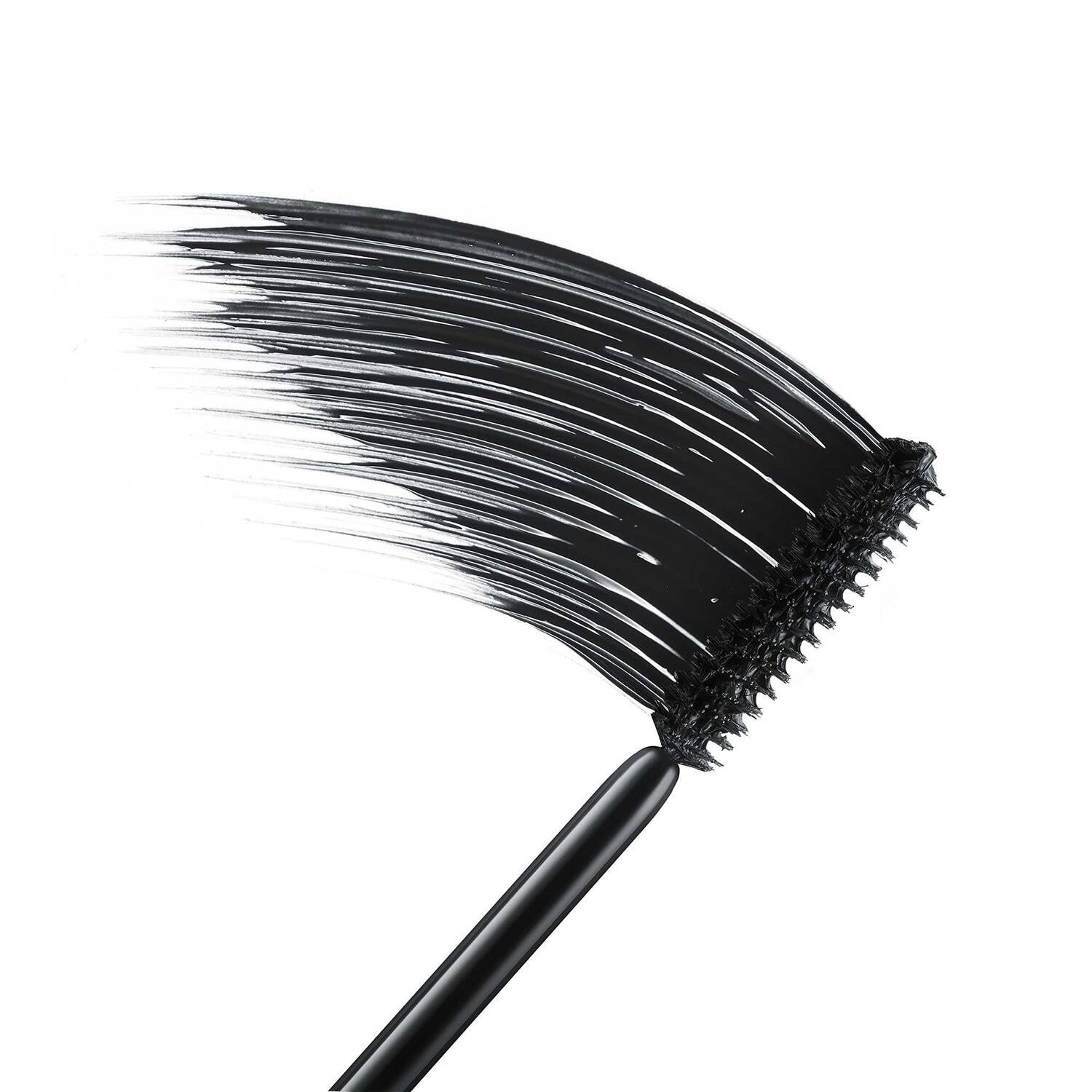 Black eyelash brush with bristles on a white background