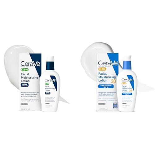 CeraVe AM and PM Facial Lotion Bundle for All Skin Types