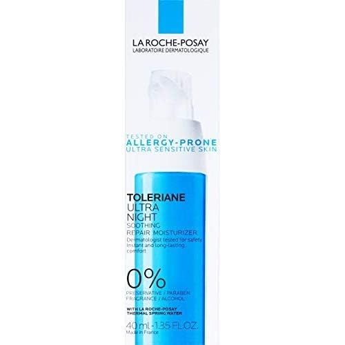 La Roche-Posay Toleriane Ultra Night moisturizer bottle on a white background