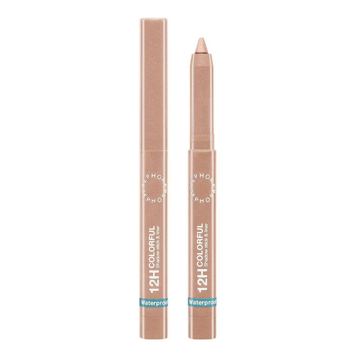 Makeup pencil with cap on a white background
