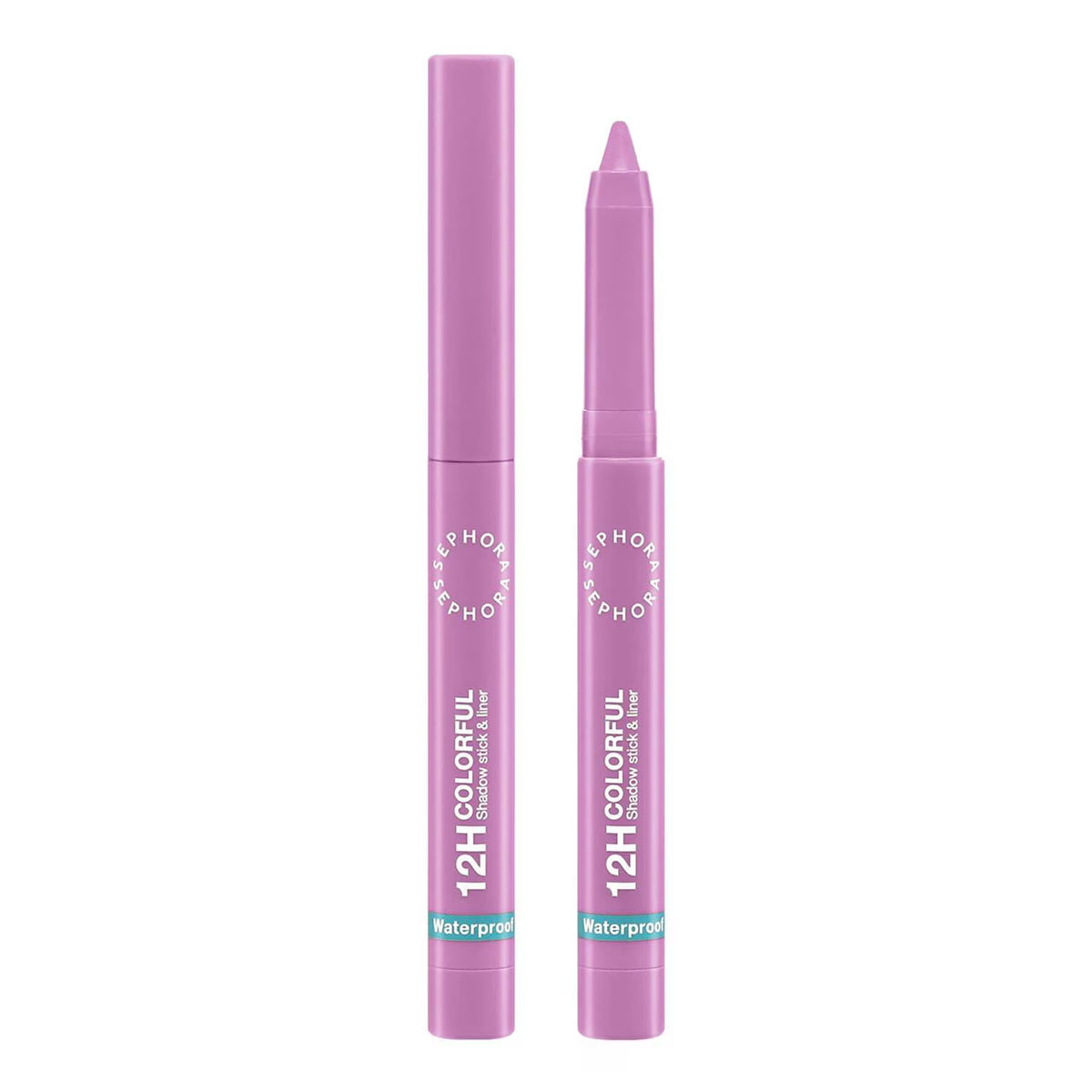 Purple eyeliner pen with packaging on a white background