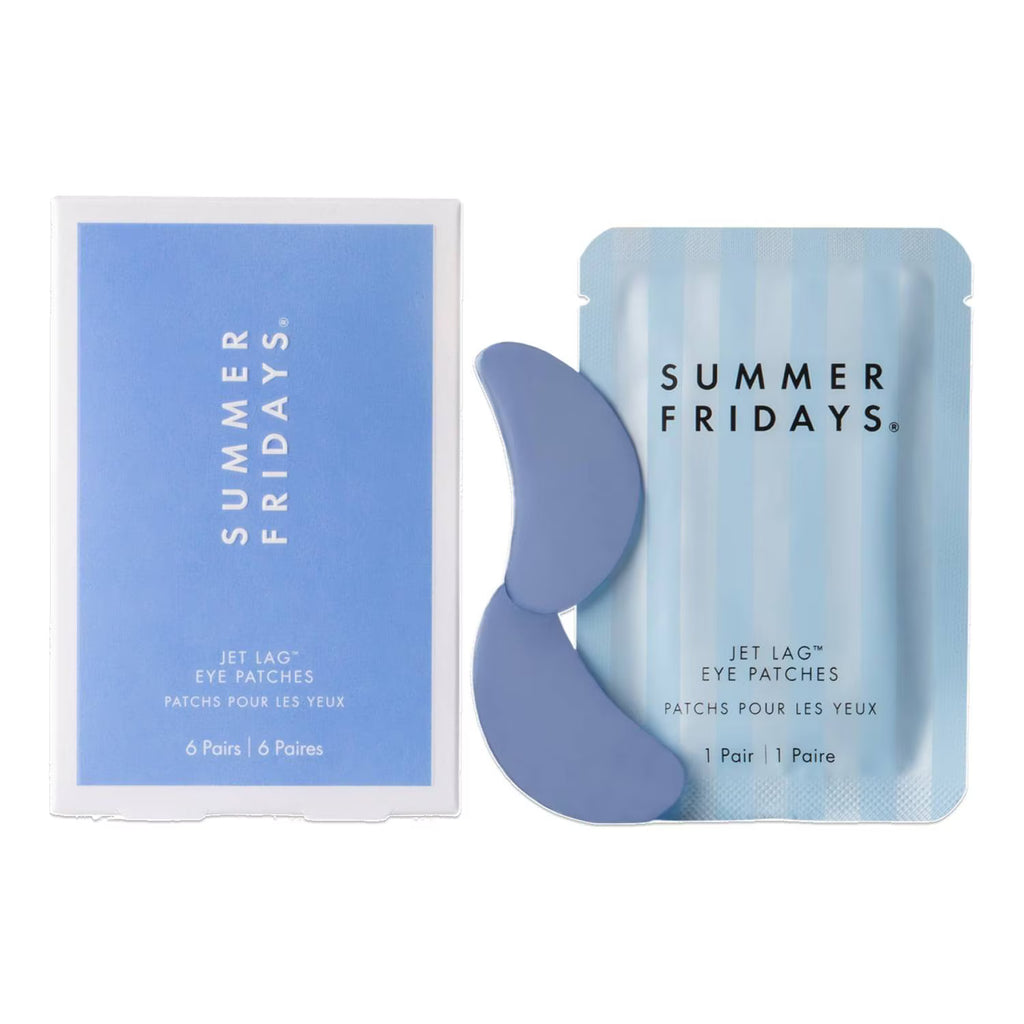 Summer Fridays Jet Lag Eye Patches packaging on a white background
