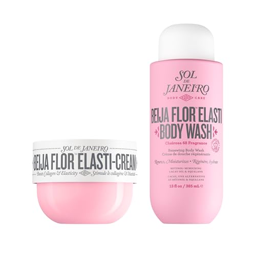 Sol  de Janeiro | Beija Flor Elasti Plumping Body Cream & Moisturizing Body Wash Duo Cheirosa 68 in  a white background
