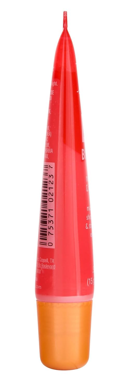 Red and orange cosmetic product on a white background