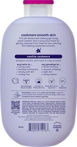 eos | Vanilla Cashmere Moisturizing Body Wash Shea Butter Vitamin E pH-Balanced — 16 fl oz