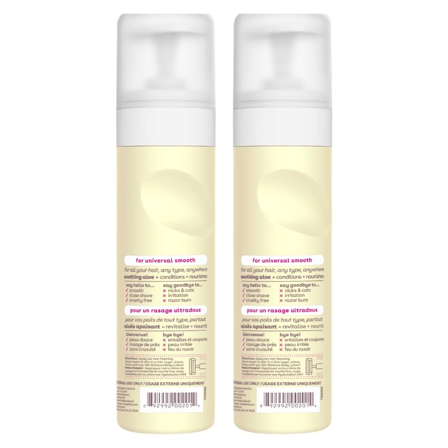 Two bottles of hair care product with labels on a white background