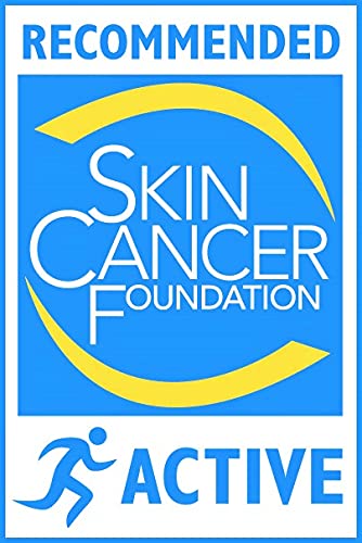 Logo of the Skin Cancer Foundation with 'Recommended Active' text on a blue background