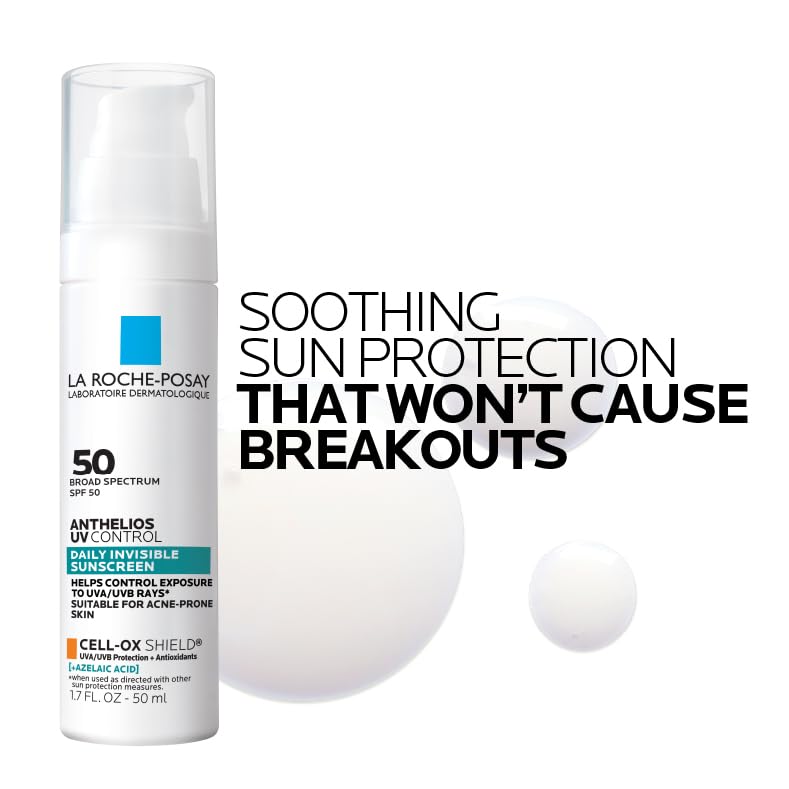 La Roche-Posay sunscreen bottle with text on a white background