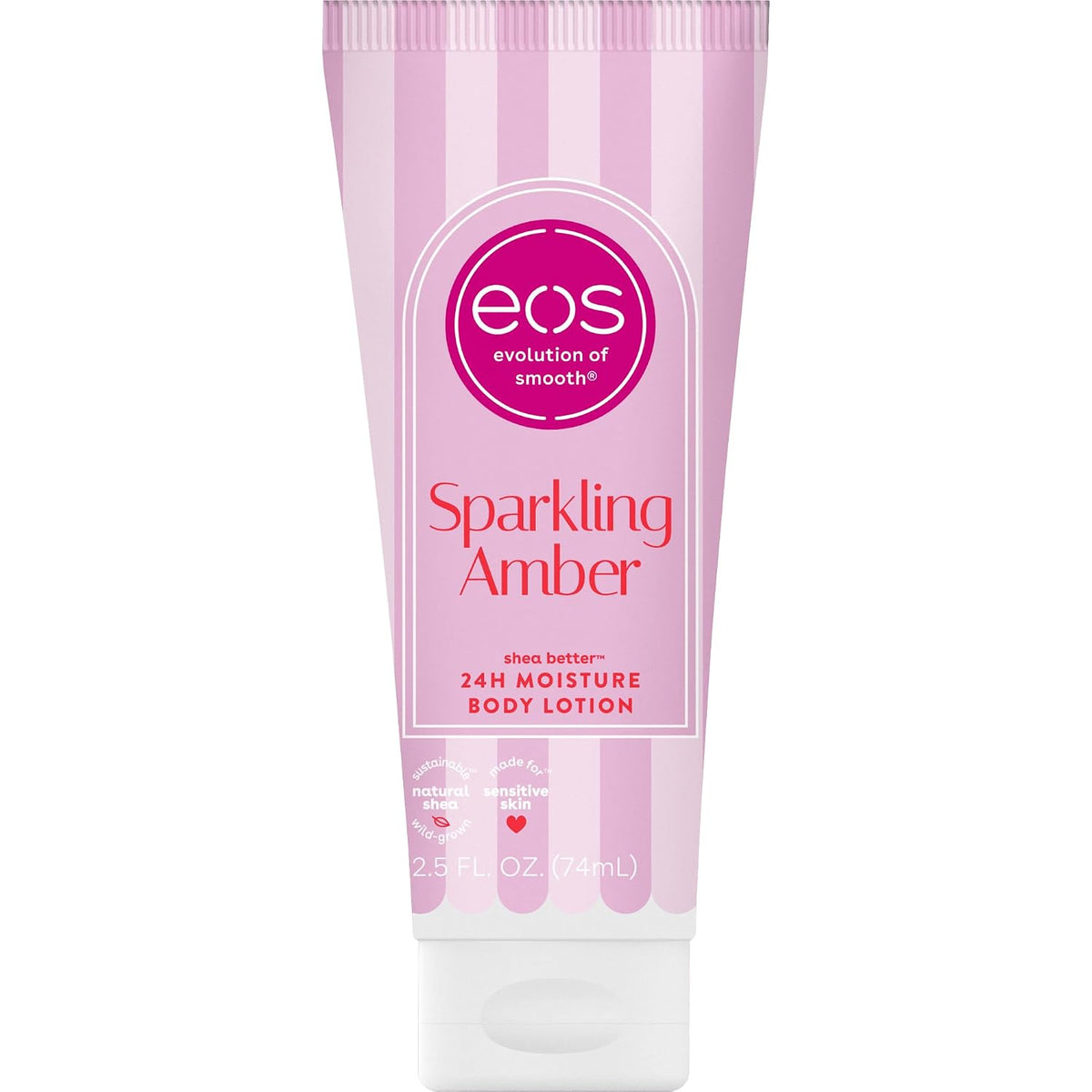 eos | Shea Better Mini Body Lotion Sparkling Amber Shea Butter 24-Hour Hydration Travel Size — 2.5 fl oz