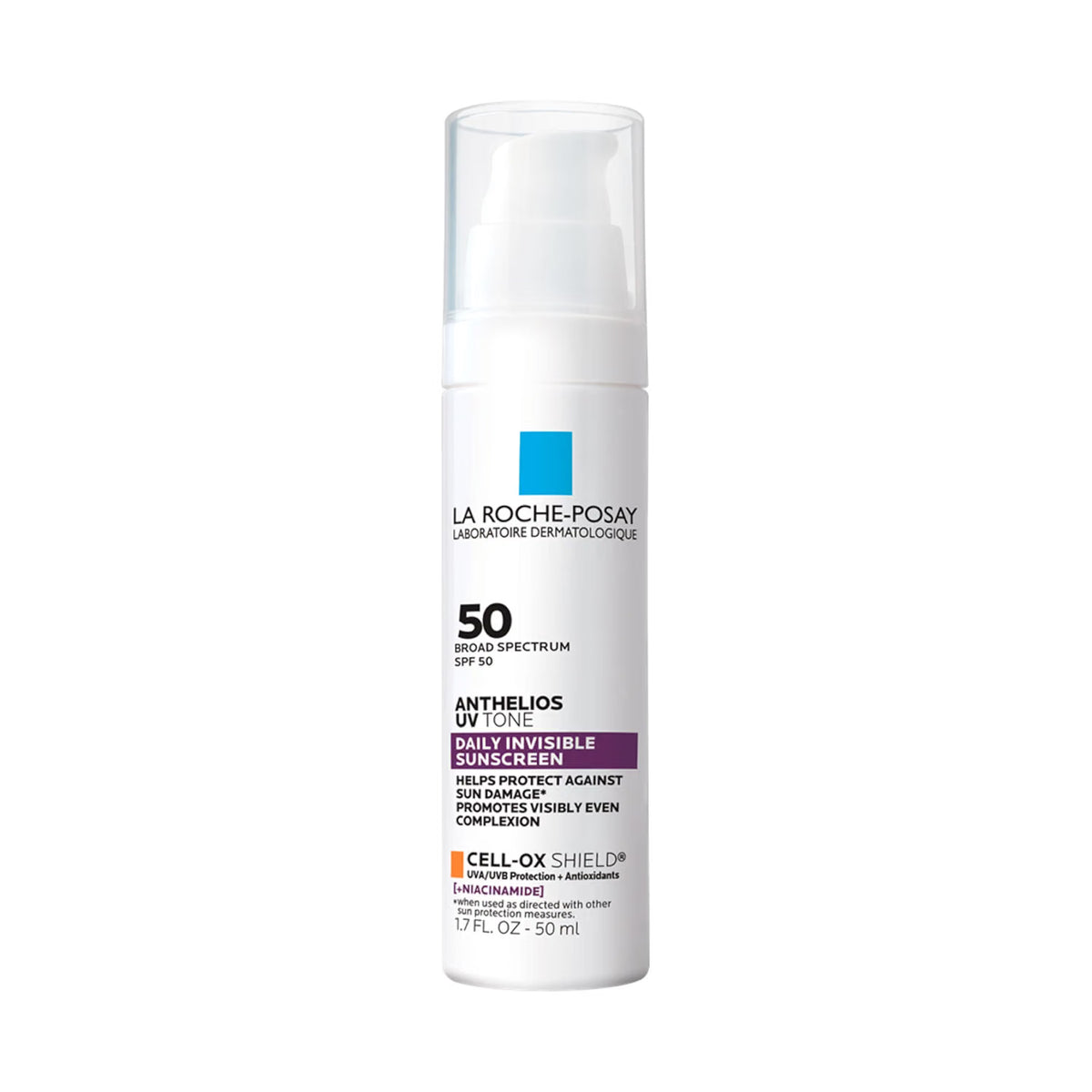 La Roche-Posay sunscreen bottle on a white background