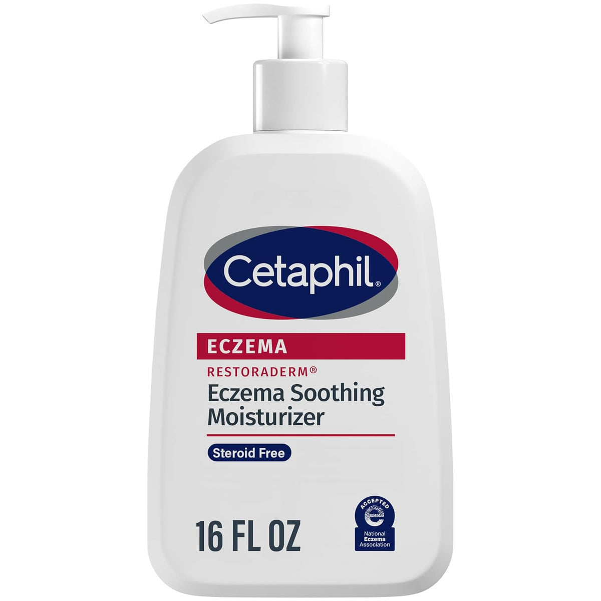 Cetaphil Eczema Soothing Moisturizer bottle on a white background