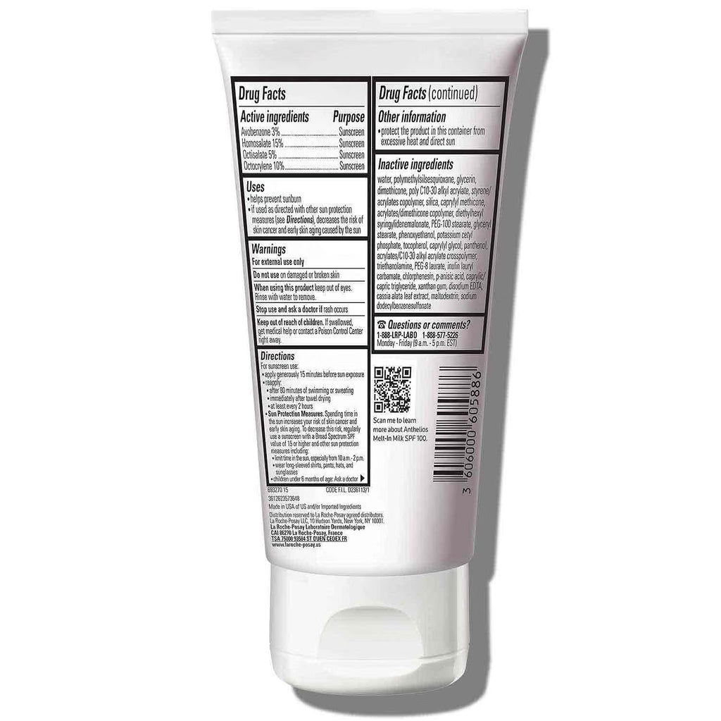 Back label of a skincare product on a white background