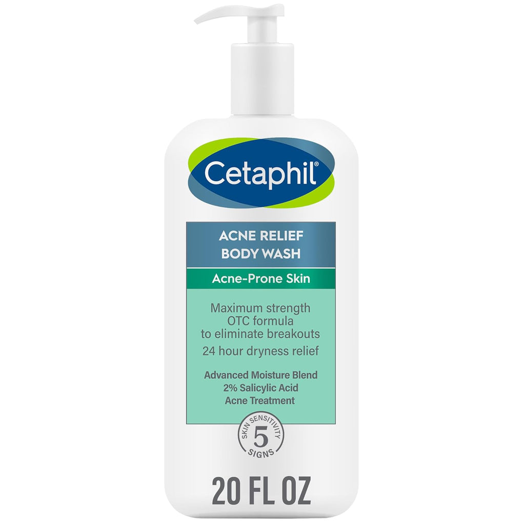 Cetaphil Acne Relief Body Wash bottle on a white background