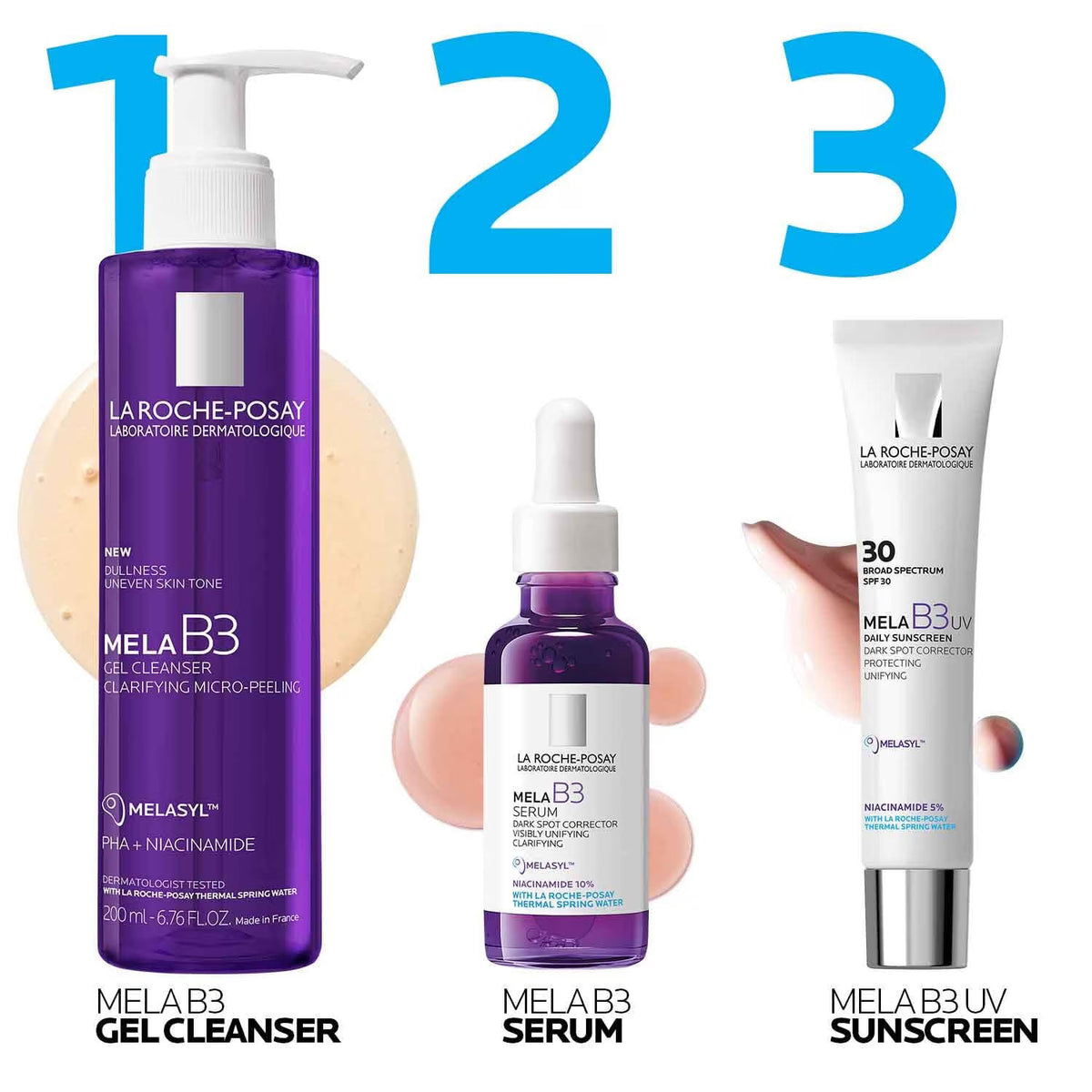 Mela B3 Dark Spot Correcting Skincare Routine Set by La Roche-Posay — 3 Pieces
