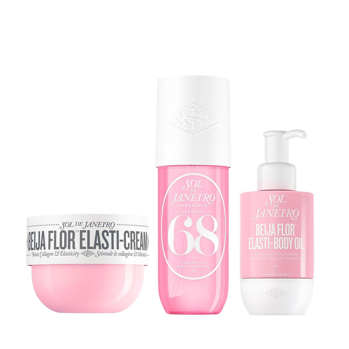 Sol de Janeiro | Beija Flor Elasti Body Oil, Plumping Cream & Cheirosa 68 Perfume Mist Ritual Set — 3 Pieces