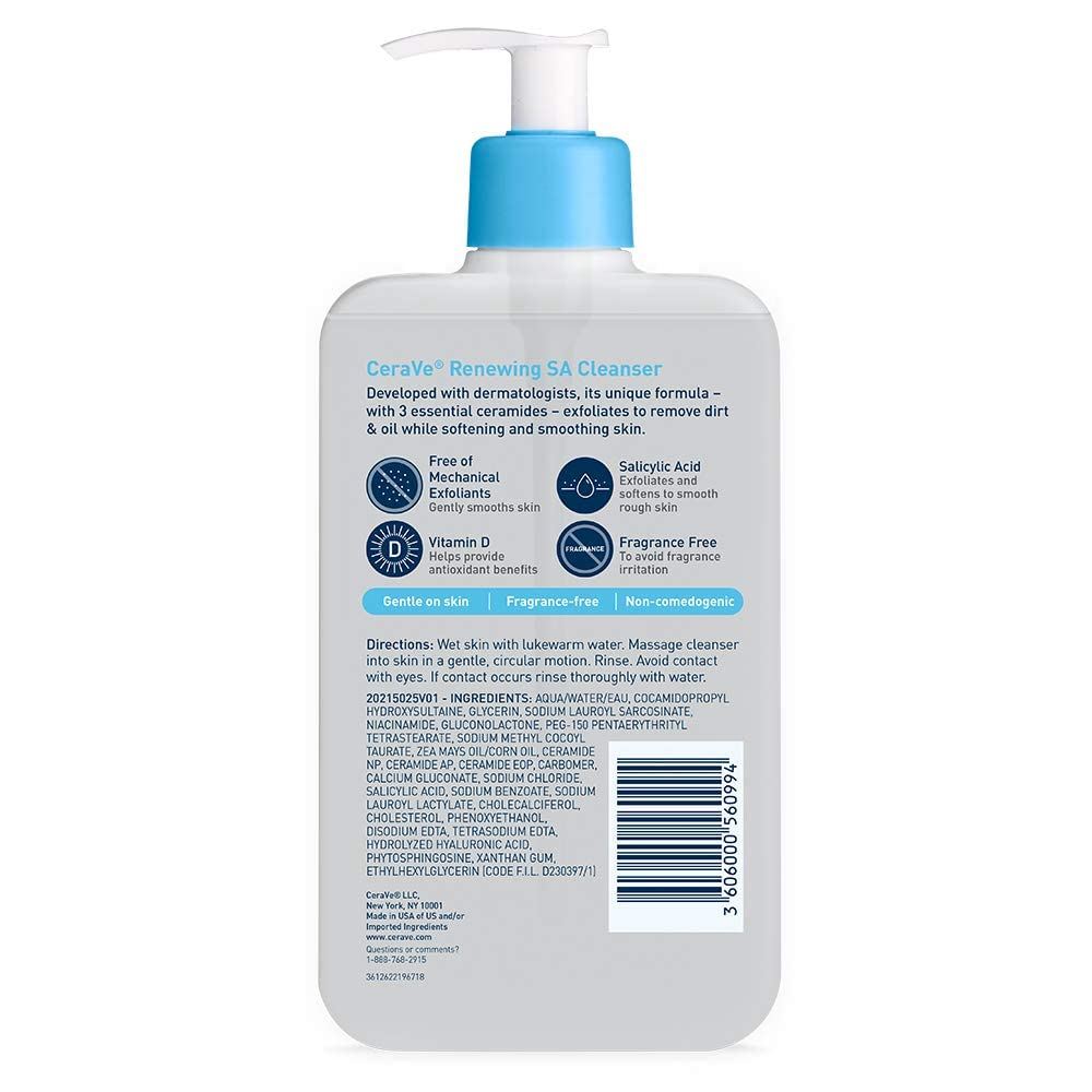CeraVe Renewing Salicylic Acid Exfoliating Cleanser – 16 oz