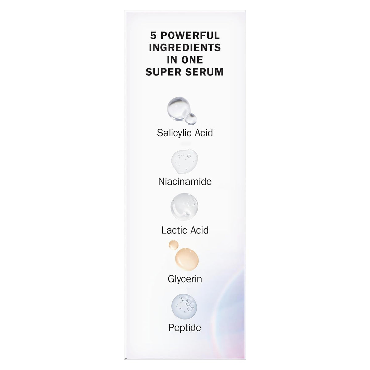 Olay | Super Serum 5-in-1 Night Face Serum Niacinamide Peptide Salicylic Acid Lactic Acid Glycerin Fragrance Free