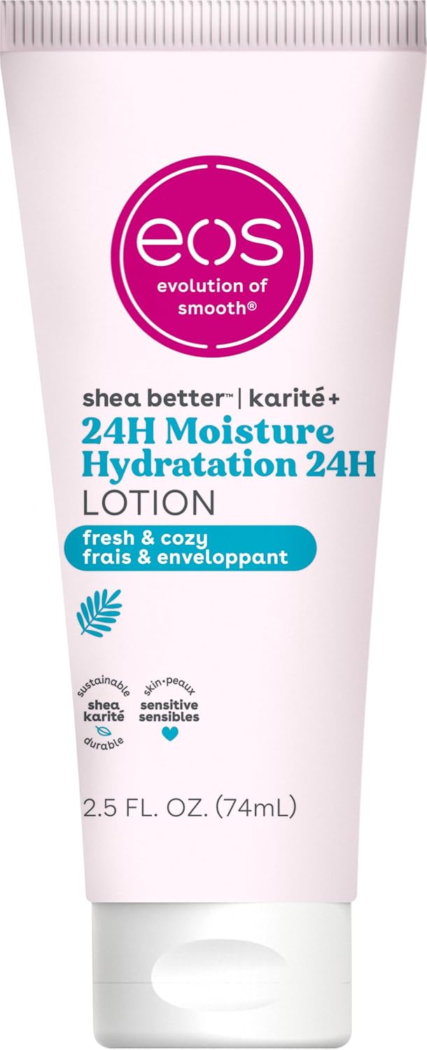 eos | Shea Better Mini Body Lotion Clean Fresh & Cozy Shea Butter 24-Hour Hydration Travel Size — 2.5 fl oz