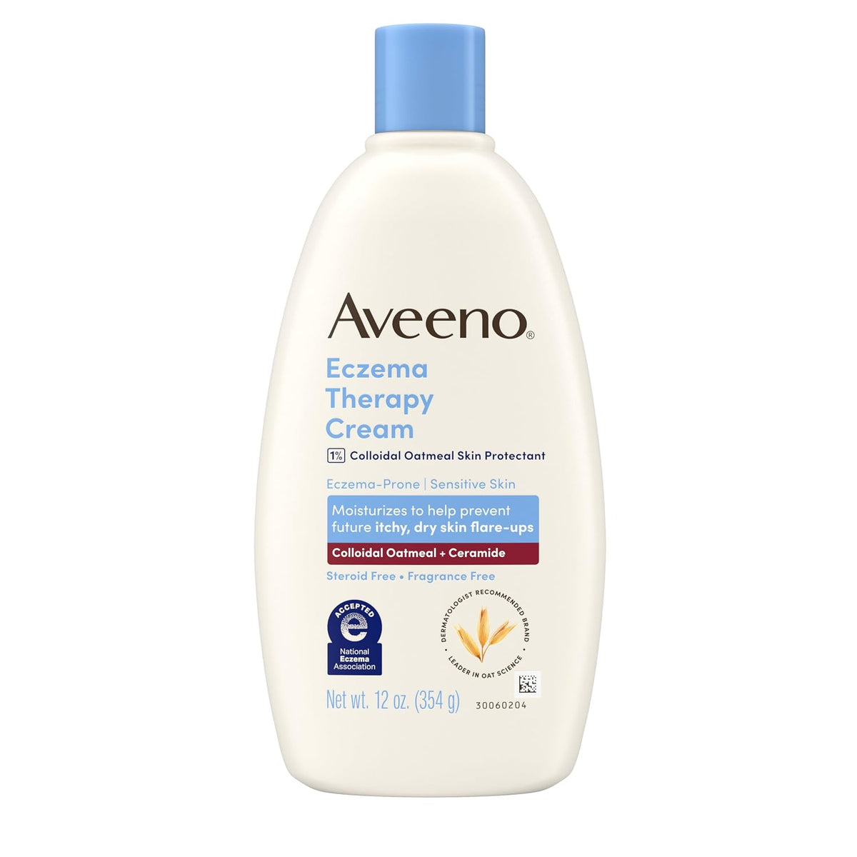 Aveeno Eczema Therapy Cream bottle on a white background
