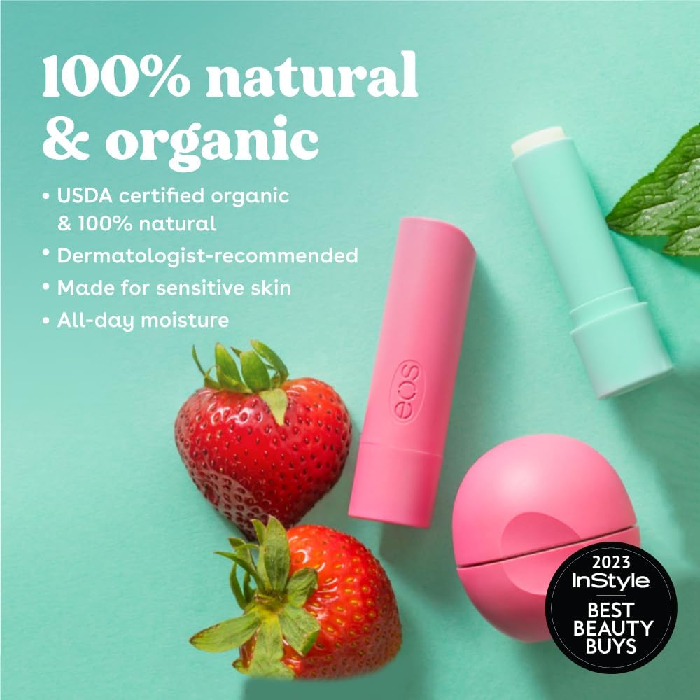 eos | Strawberry Sorbet Organic Lip Balm