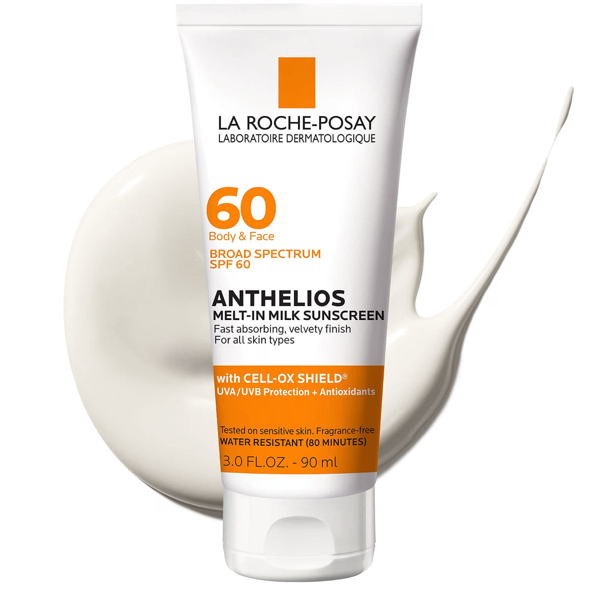 La Roche-Posay Anthelios sunscreen tube on a white background