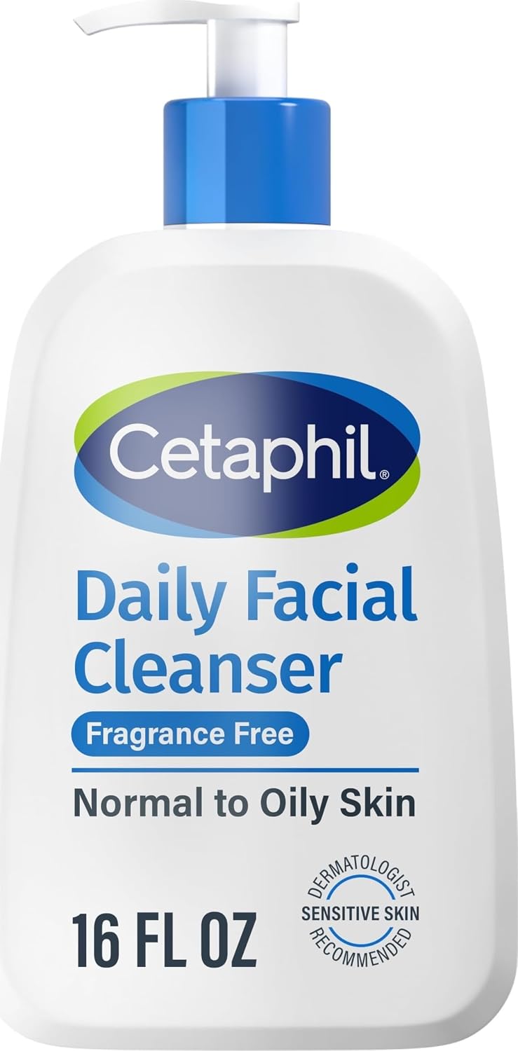 Cetaphil Fragrance Free Daily Facial Cleanser for Sensitive Combination to Oily Skin