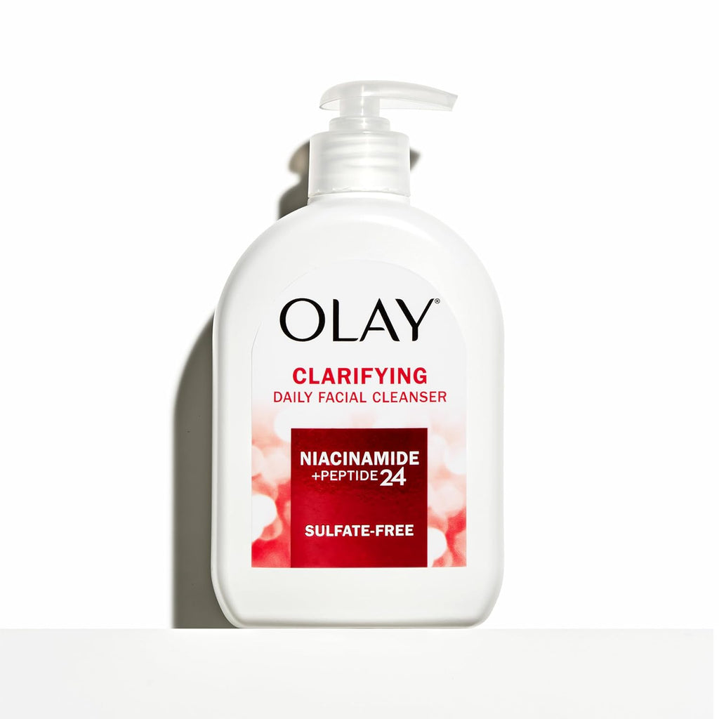 Olay | Clarifying Gel Face Wash Niacinamide Peptides Glycerin Pore Refining Sulfate Free Unscented — 16 fl oz