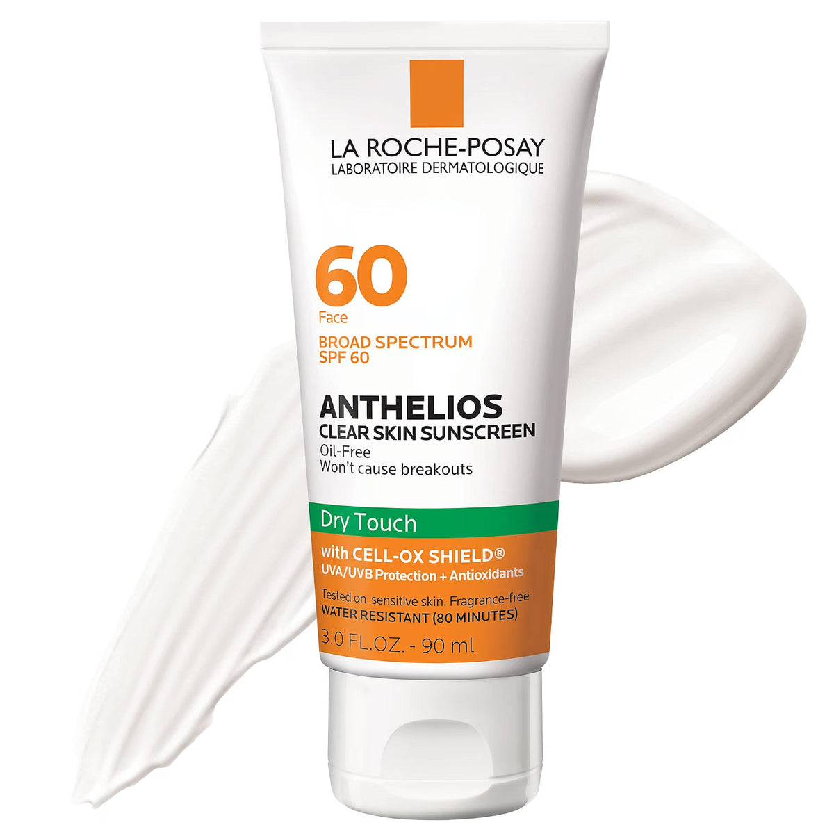 La Roche-Posay sunscreen tube with white background