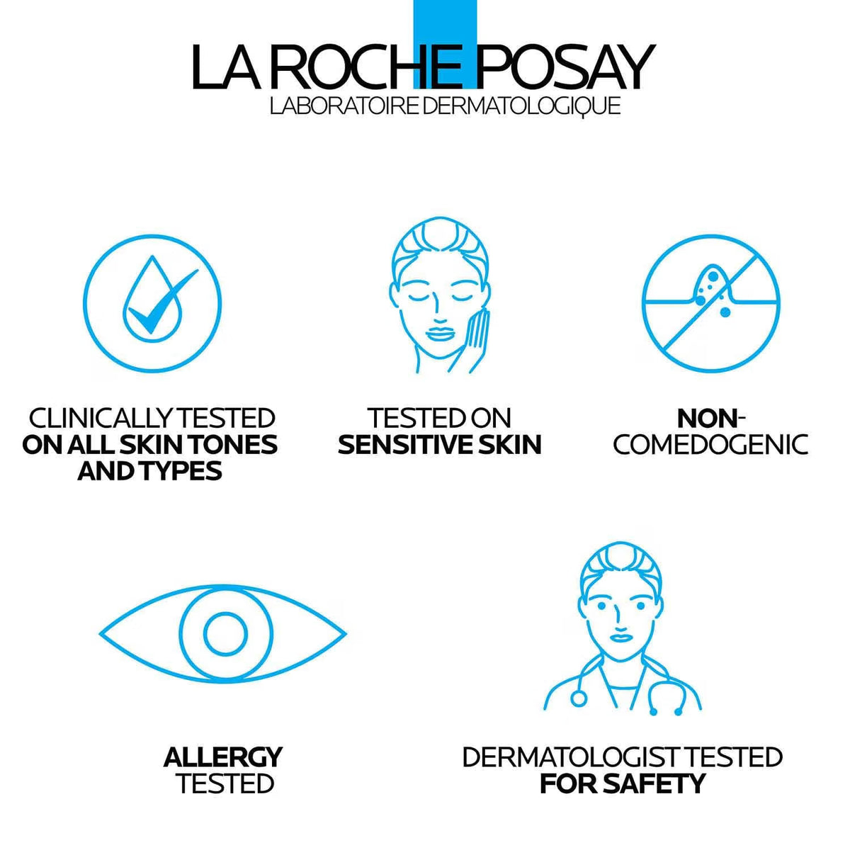 La Roche-Posay product features on a white background