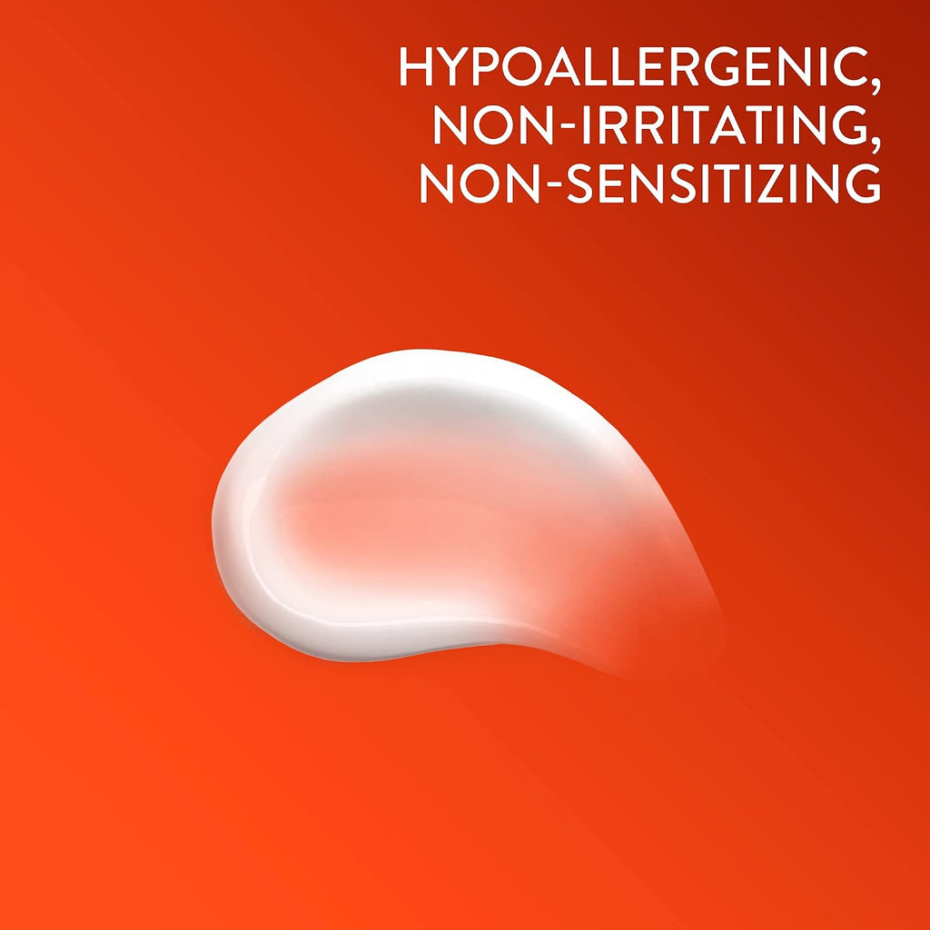 Hypoallergenic product droplet on an orange background with text