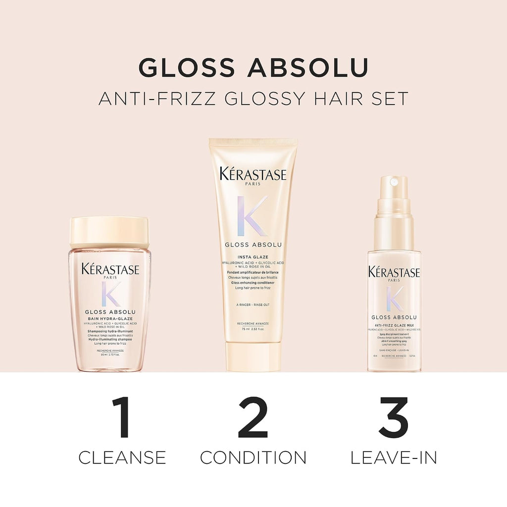 Kérastase | Gloss Absolu Shampoo Conditioner & Glaze Milk Travel Kit — 6.8 fl oz Total