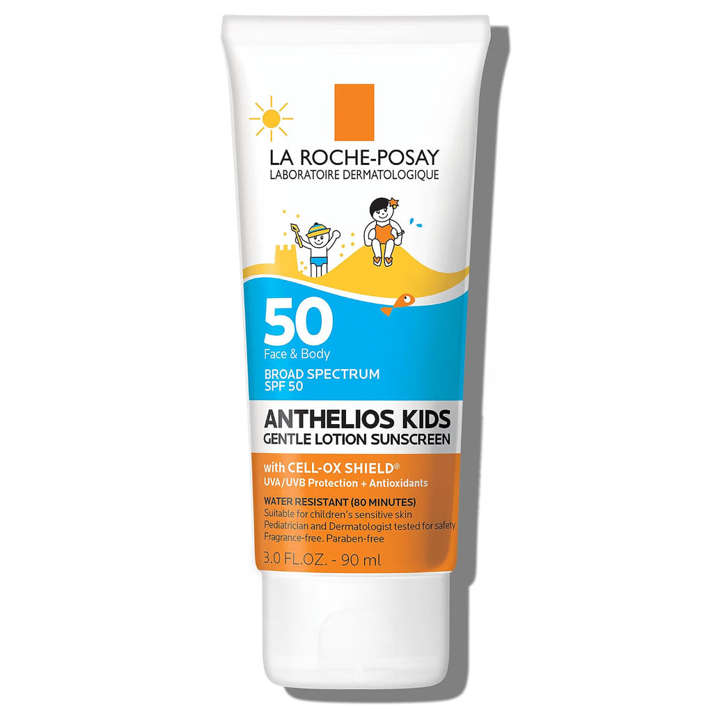 La Roche-Posay sunscreen tube for kids with SPF 50 on a white background