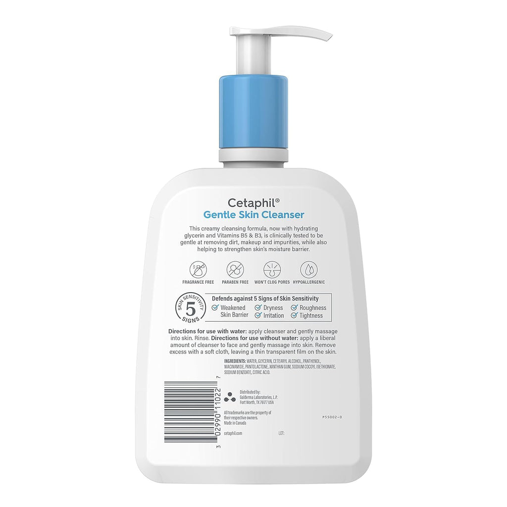 Cetaphil Gentle Skin Cleanser bottle with pump on a white background