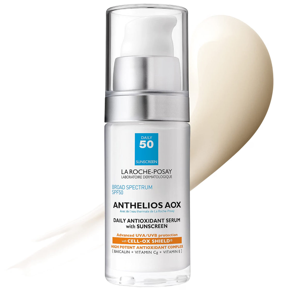 La Roche-Posay Anthelios AOX serum bottle with a white background
