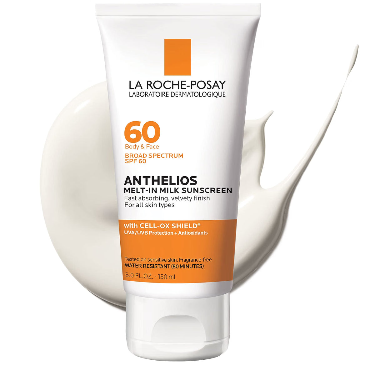 La Roche-Posay Anthelios sunscreen tube on a white background
