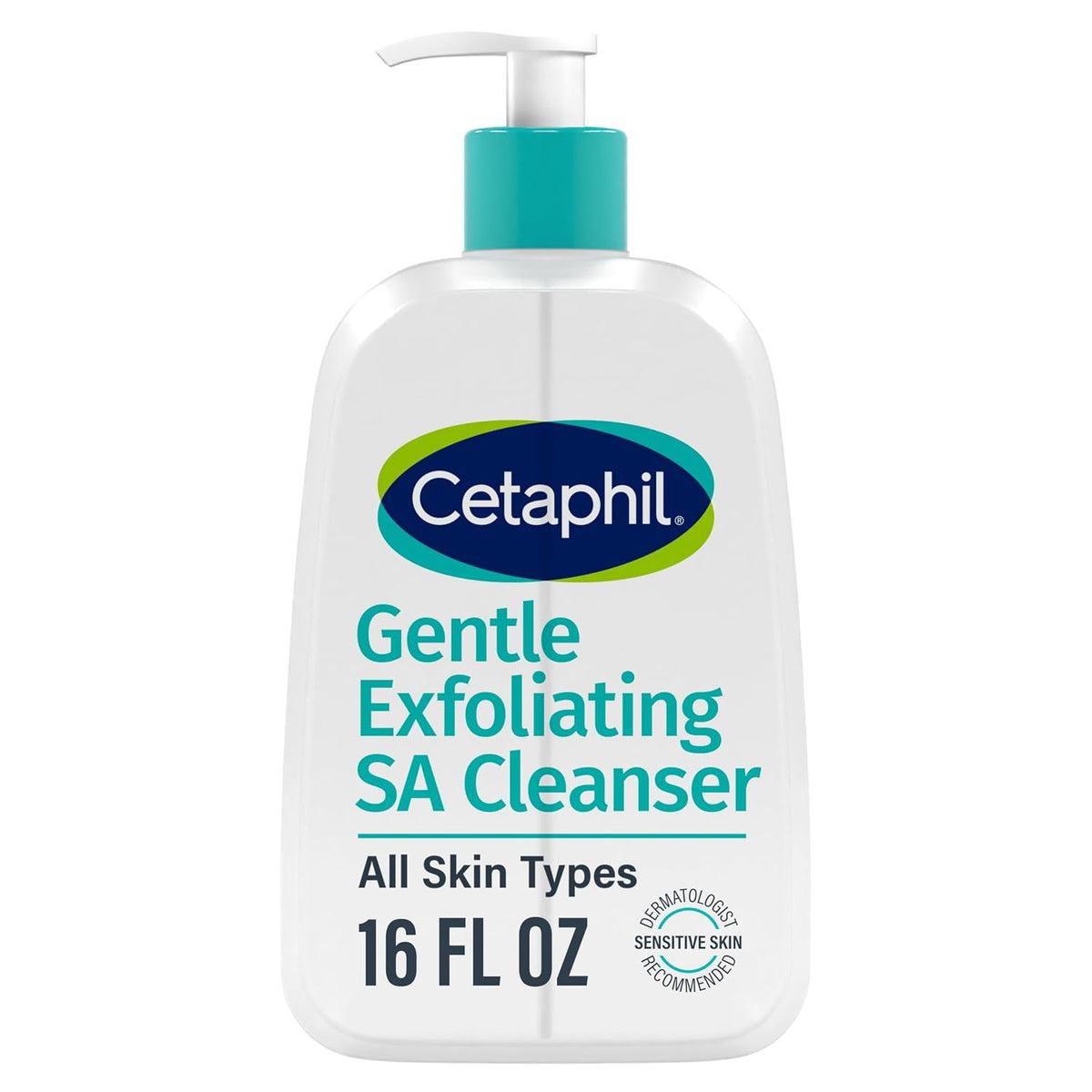 Cetaphil Gentle Exfoliating SA Cleanser bottle on a white background