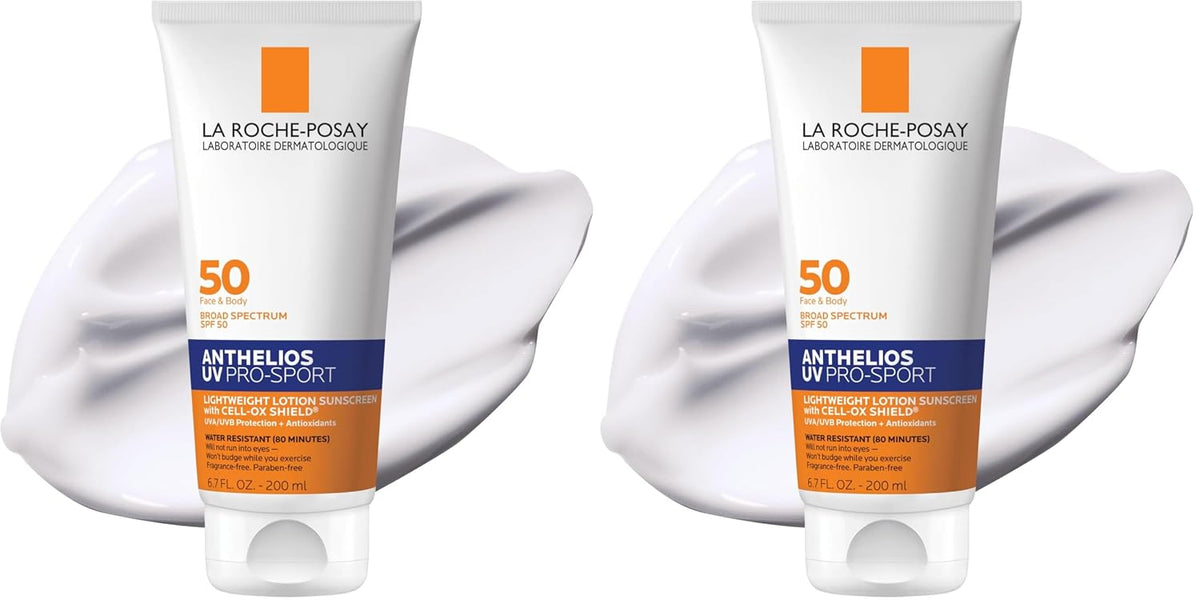 La Roche-Posay double sunscreen tube with 'Allure' award badge on a white background