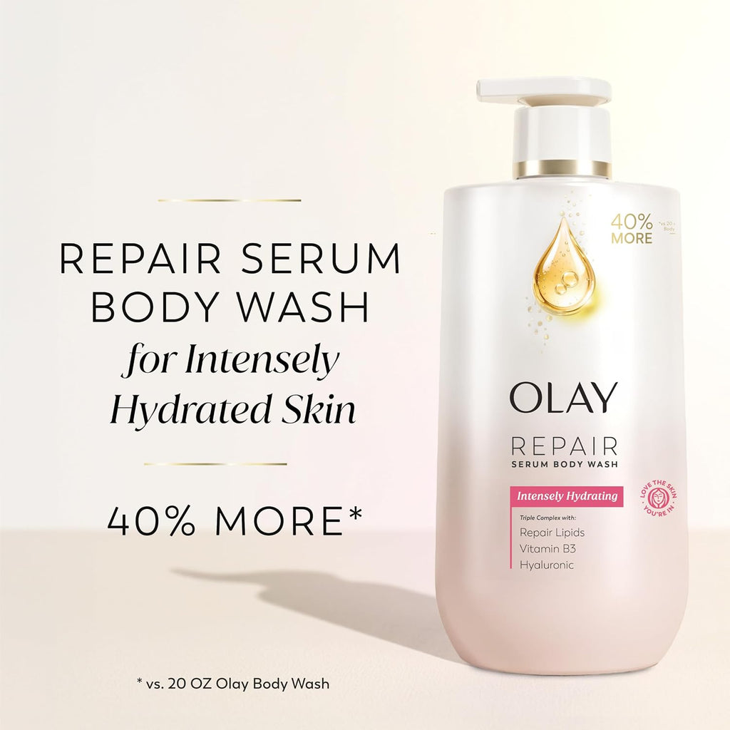 Olay | Body Wash Repair Serum Hyaluronic Acid Elixir B3 Repair Lipids Intensely Hydrating All Skin — 28 fl oz