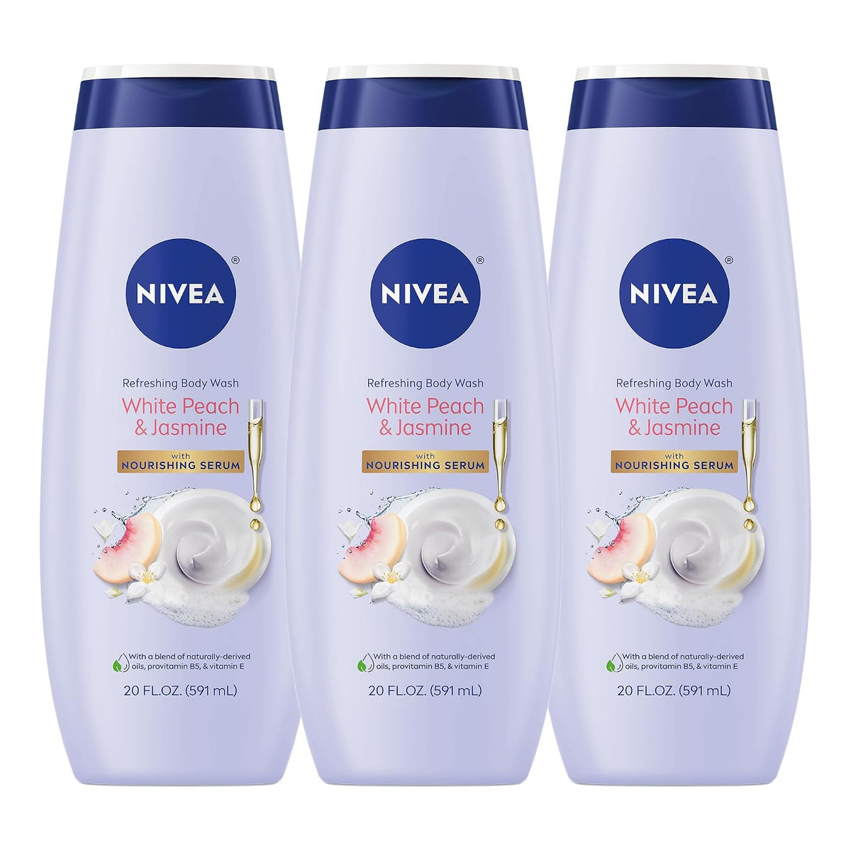 NIVEA White Peach &amp; Jasmine Body Wash with Nourishing Serum