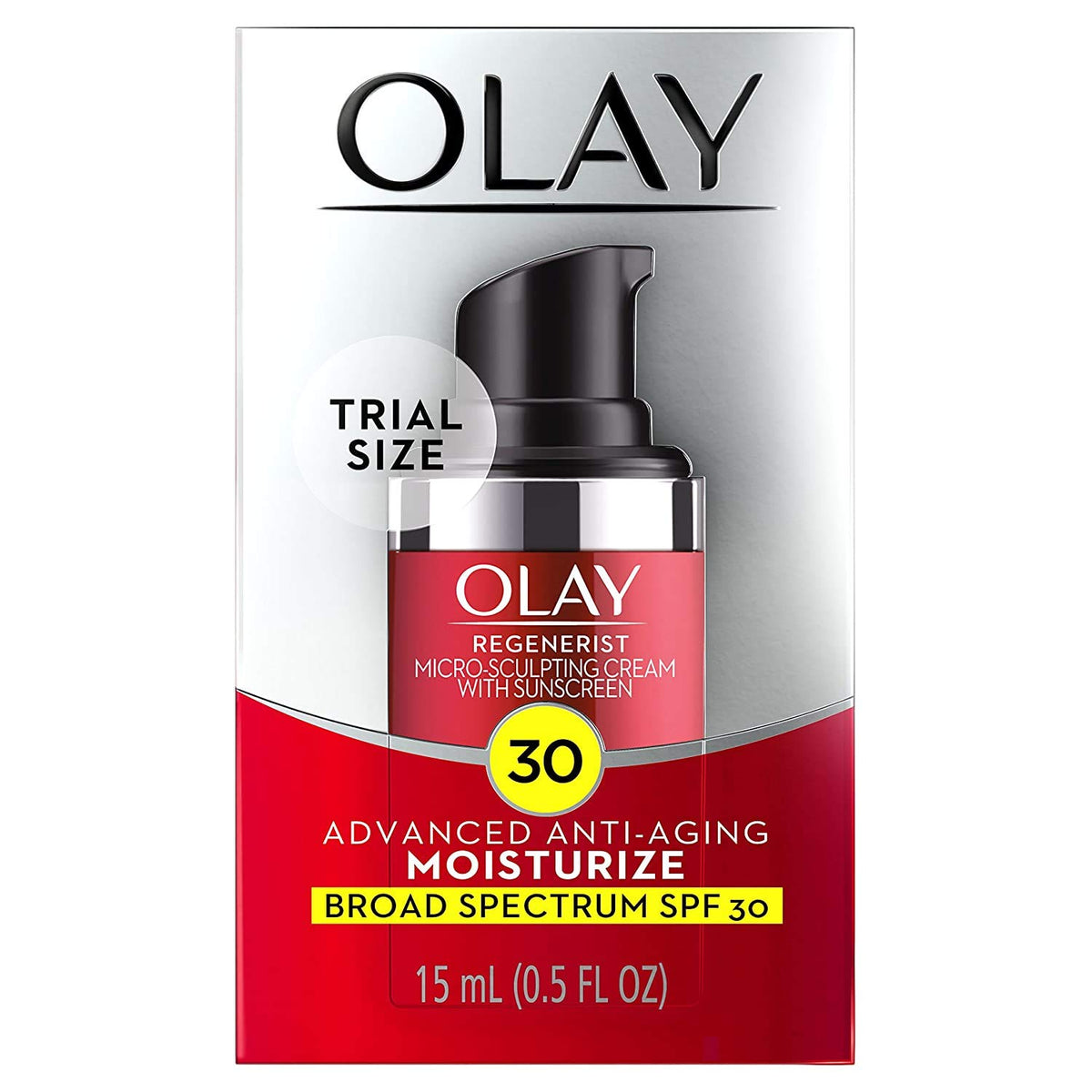 Olay Regenerist moisturizer with SPF 30 on a white background