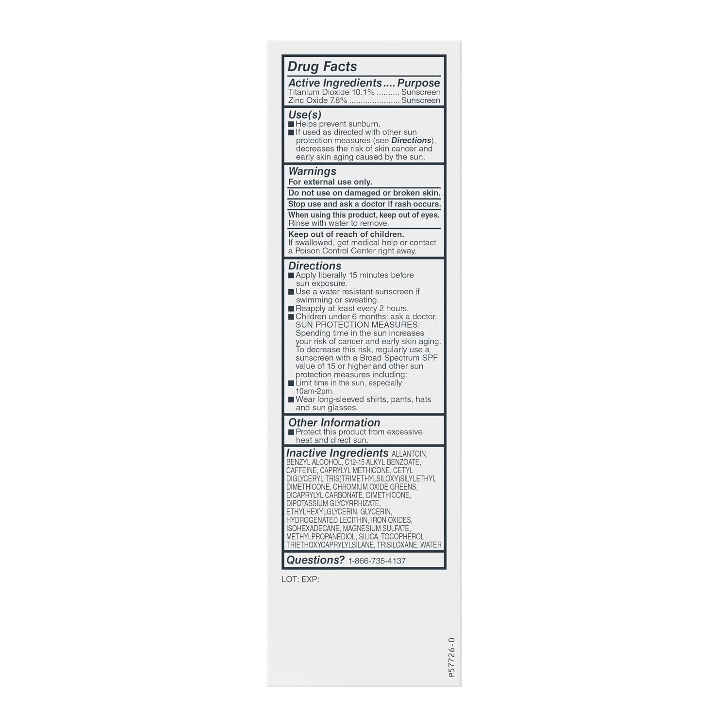 A vertical Drug Facts label panel from a pharmaceutical product package, showing text about active ingredients, uses, warnings, directions, and other information on a white background.