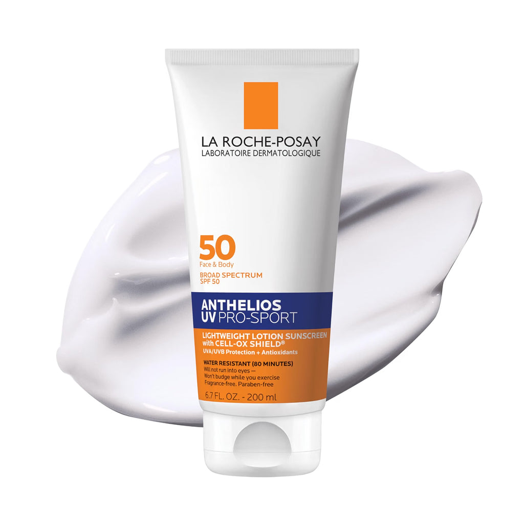 La Roche-Posay sunscreen tube with a white background