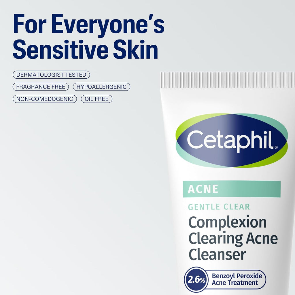 Cetaphil Acne Gentle Clear Complexion Clearing Acne Cleanser packaging on a white background