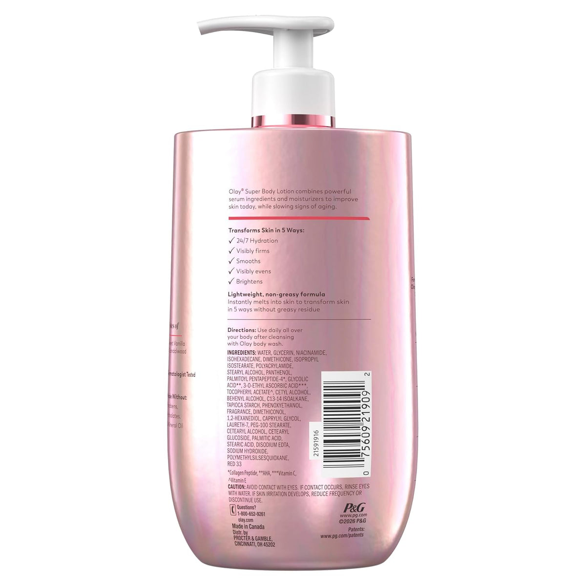 Olay | Body Lotion Super Serum Niacinamide AHA Collagen Peptide Vitamin C Vitamin E — 17 fl oz