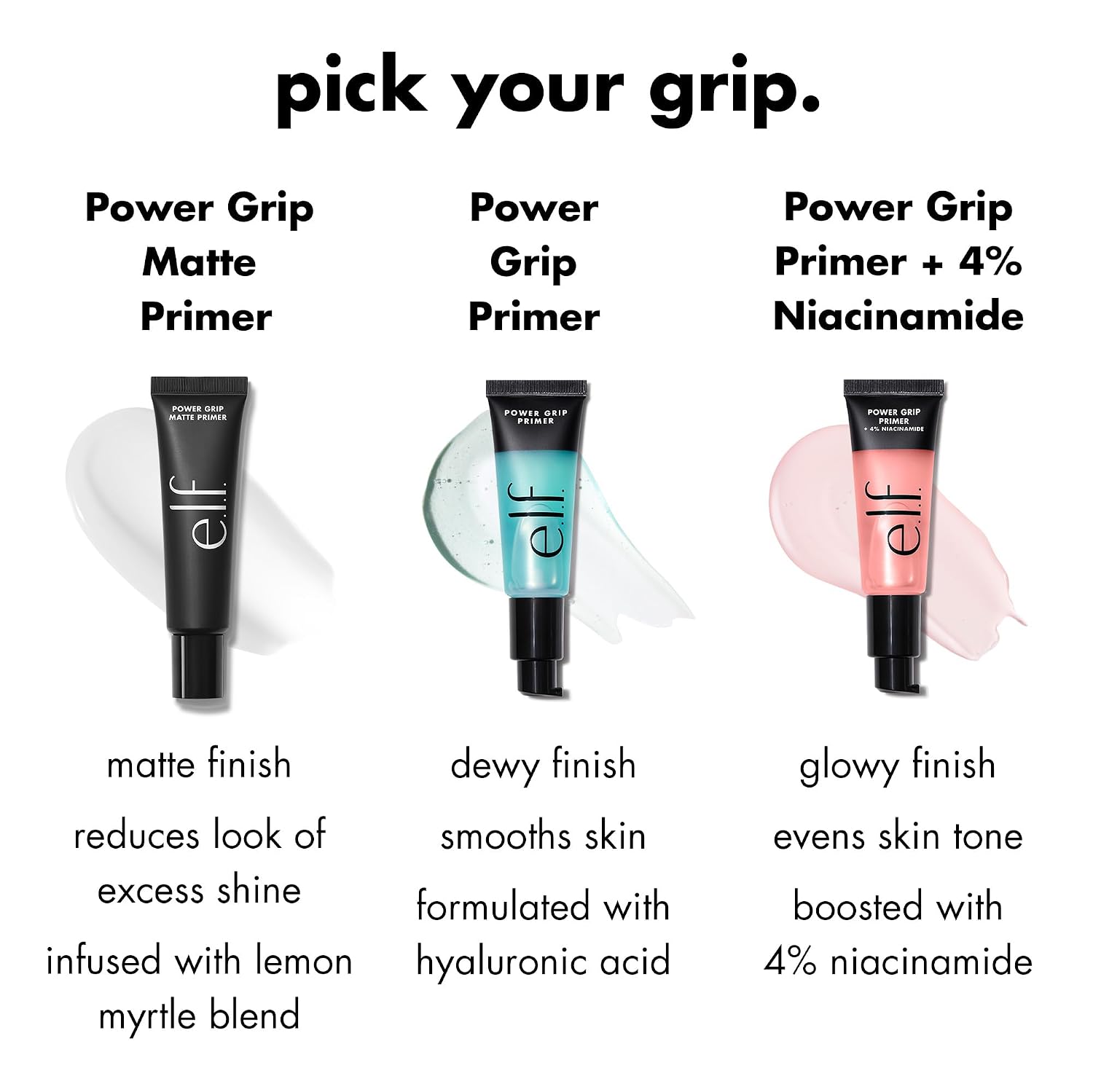 e.l.f. Power Grip Primer + 4% Niacinamide, Gel-Based & Hydrating Face Primer, Helps Visibly Even Skin & Brighten, Grips Makeup, Vegan & Cruelty-Free, 0.811 Fl Oz