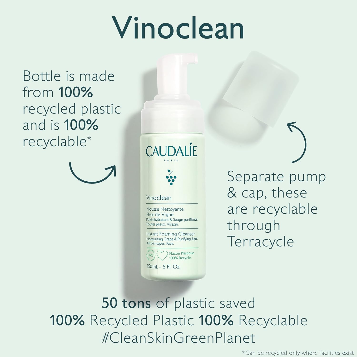 Caudalie Vinoclean Instant Foaming Cleanser | Z E H D