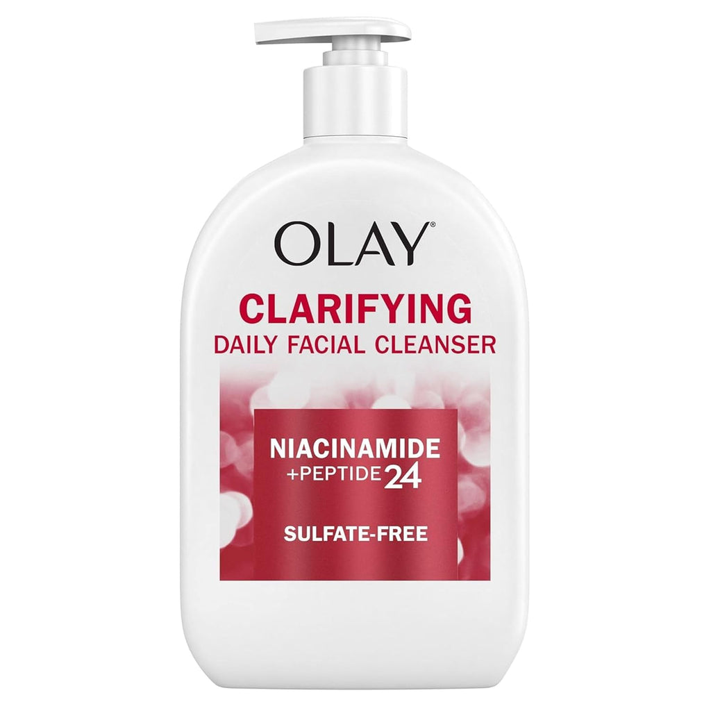 Olay | Clarifying Gel Face Wash Niacinamide Peptides Glycerin Pore Refining Sulfate Free Unscented — 16 fl oz