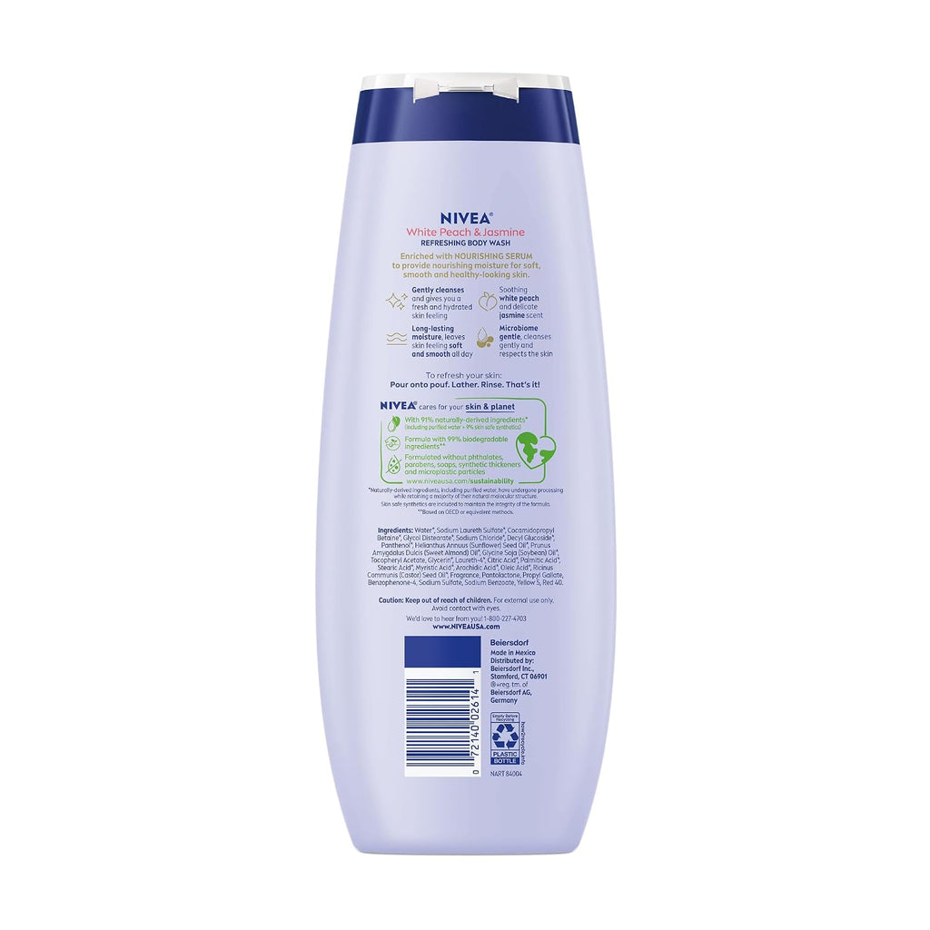 NIVEA White Peach &amp; Jasmine Body Wash with Nourishing Serum