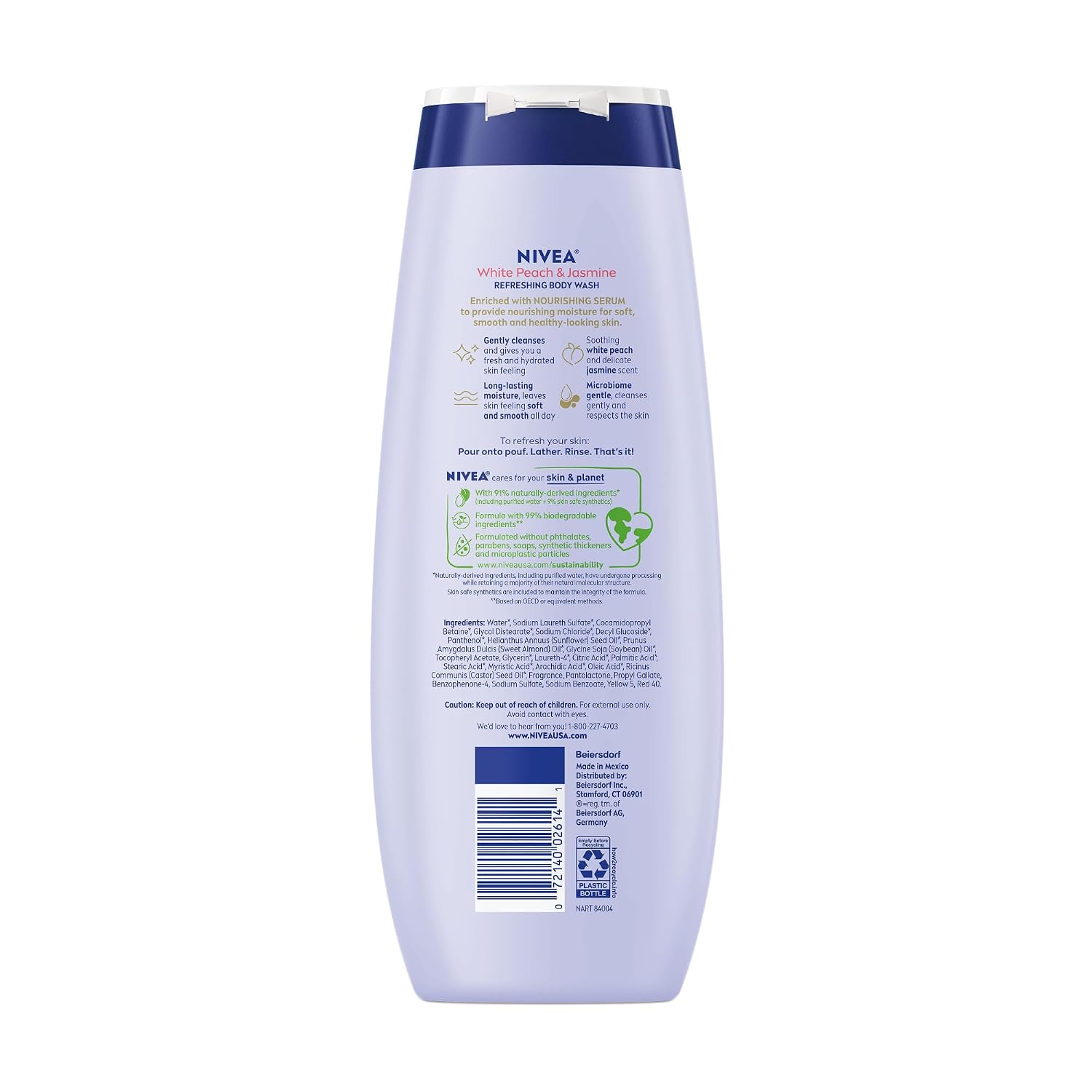 NIVEA White Peach &amp; Jasmine Body Wash with Nourishing Serum